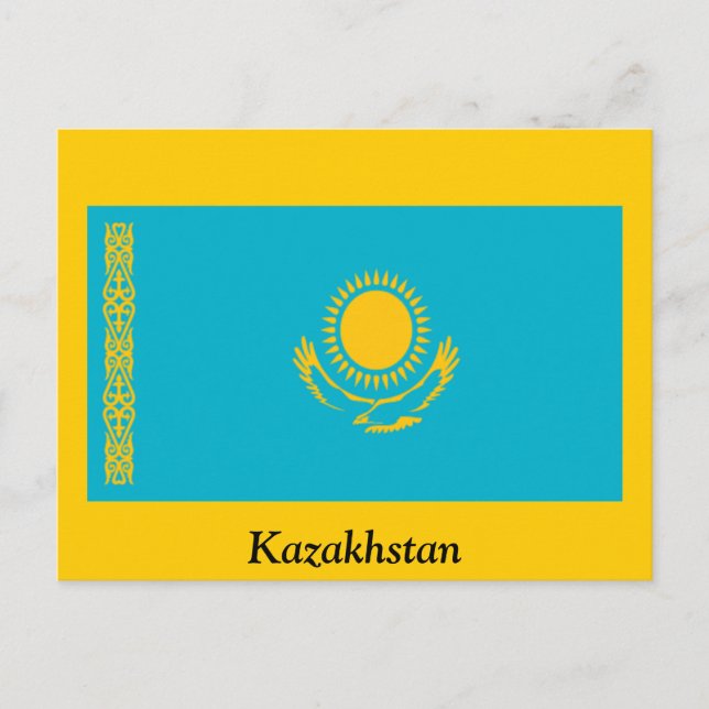 Kazakstans flagga vykort (Framsida)