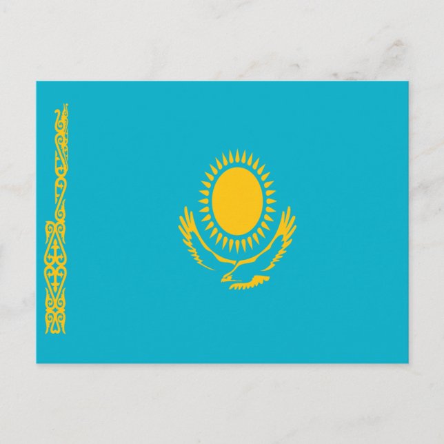 Kazakstans flagga vykort (Framsida)
