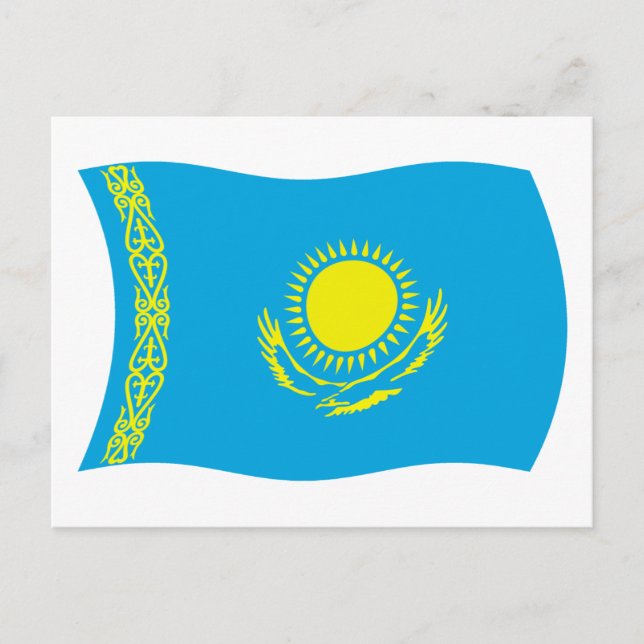 Kazakstans Flagga-vykort Vykort (Framsida)