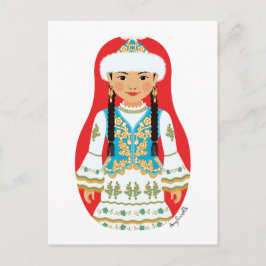 Kazakstans Matryoshka Postcard Vykort