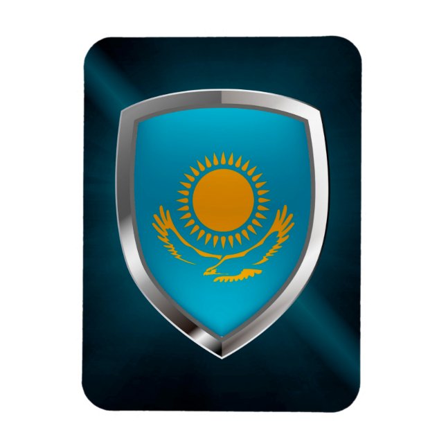 Kazakstans metallemblem magnet (Vertikal)