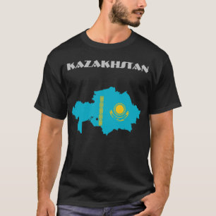 Kazakstans Speciella Anpassade Black Tourist T Shirt