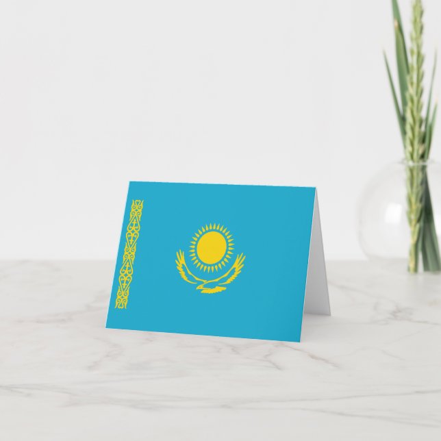 Kazakstanska flaggkort kort (Framsida)