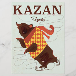 Kazan Russian björn vintage resor poster