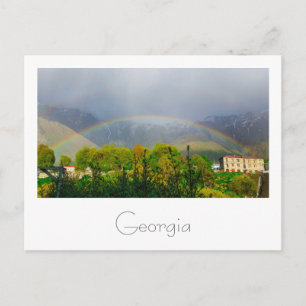 Kazbegi Georgia Caucuses Mountains Rainbow Vykort