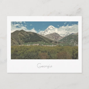 Kazbegi Georgia Church Mountain Landscape Postcard Vykort