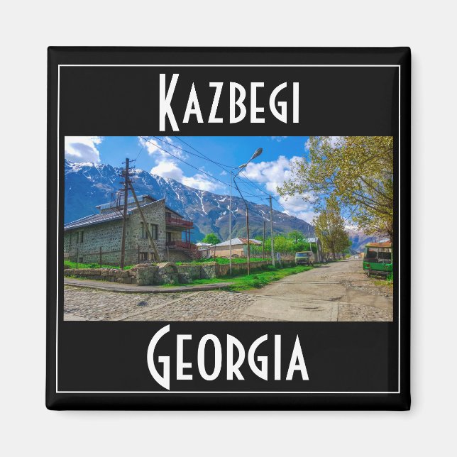 Kazbegi Stepantsminda Georgia Caucusberg Magnet (Framsidan)