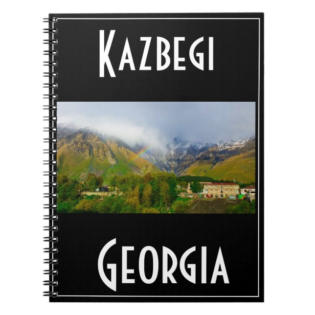 Kazbegi Stepantsminda Georgia CaucusMountains Anteckningsbok (Framsidan)