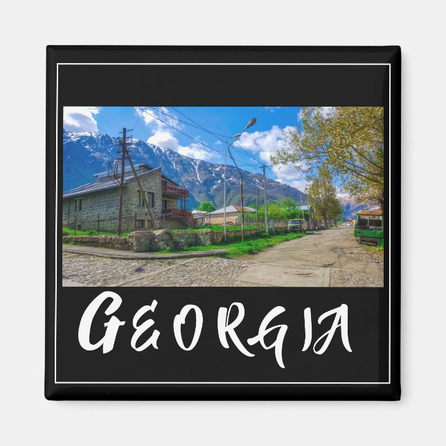 Kazbegi Stepantsminda Georgia CaucusMountains Magnet (Framsidan)