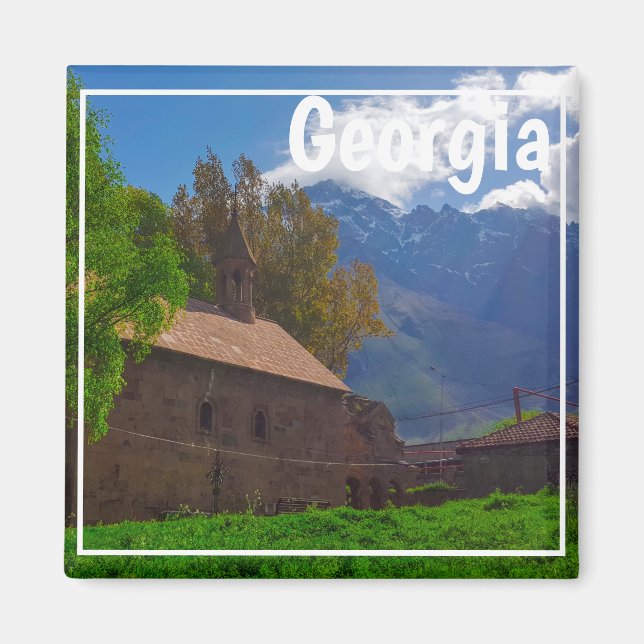 Kazbegi Stepantsminda Georgia CaucusMountains Magnet (Framsidan)