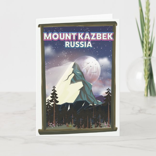 Kazbekberget rysk resereklam. helgkort (Framsida)