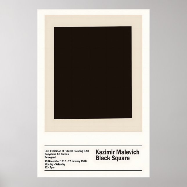 Kazimir Malevich Exhibition Black Square 1915 Poster (Framsidan)