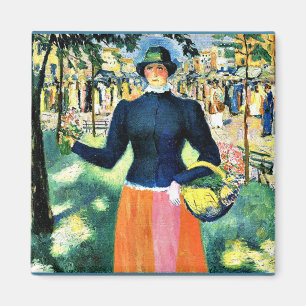 Kazimir Malevich-grafik, blommig flicka Magnet