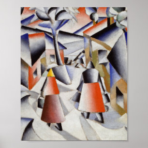 Kazimir Malevich - morgon i byn Poster