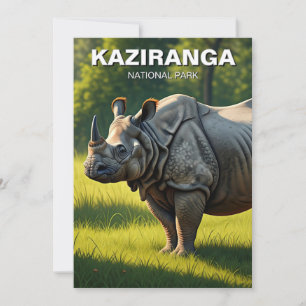 Kaziranga National Park Assam India Travel Julkort