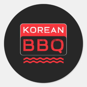 Kbbq koreanska Bbq Älskare asiatisk Chef Barbecue Runt Klistermärke