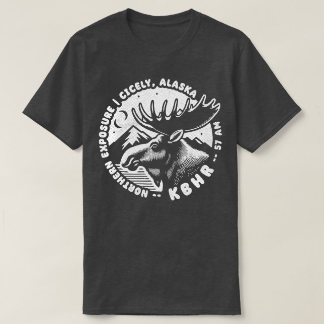 KBHR 57 AM North Exposure Radio Station TShirt T Shirt (Design framsida)
