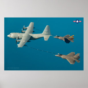 KC-130R HERCULES och F-35C BLIXTER II Poster
