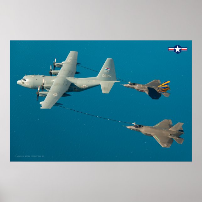 KC-130R HERCULES och F-35C BLIXTER II Poster (Framsidan)
