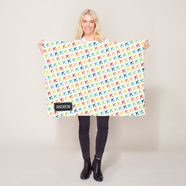 KC-135 Refueling Jet Custom Name Baby Blanket Fleecefilt (På plats)