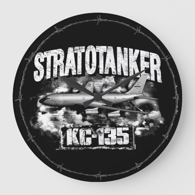 KC-135 Stratotanker Akrylväggslås Stor Klocka (Framsida)