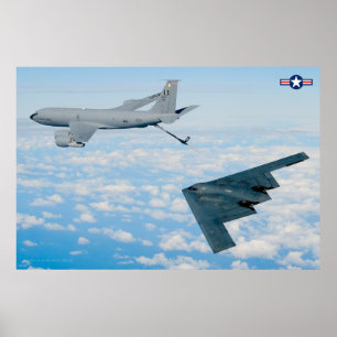 KC-135R STRATOTANKER REFUELING B-2 SPIRIT POSTER
