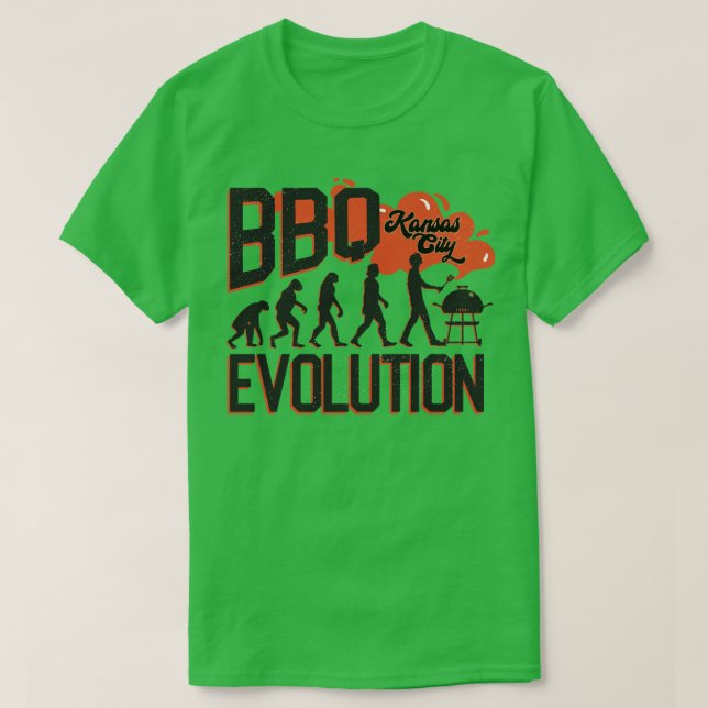 KC BBQ Evolution Tailgating Kärlek Kansas City Chi T Shirt (Design framsida)