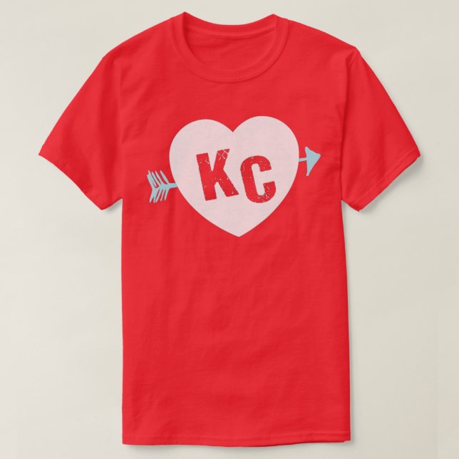 KC Heart Arrow KC (Kansas City) 2Brev KC Heart T Shirt (Design framsida)