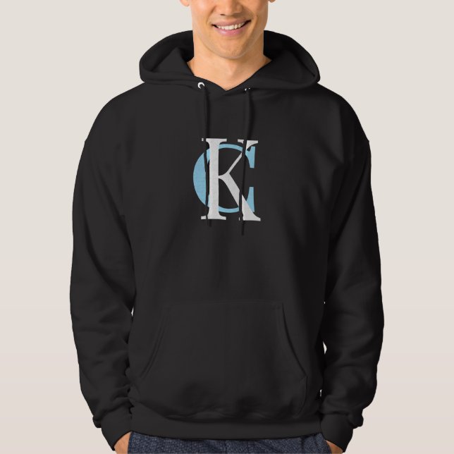 Kc Royal Blue & Baby blue Kansas City Brev Kc I Hoodie (Framsida)