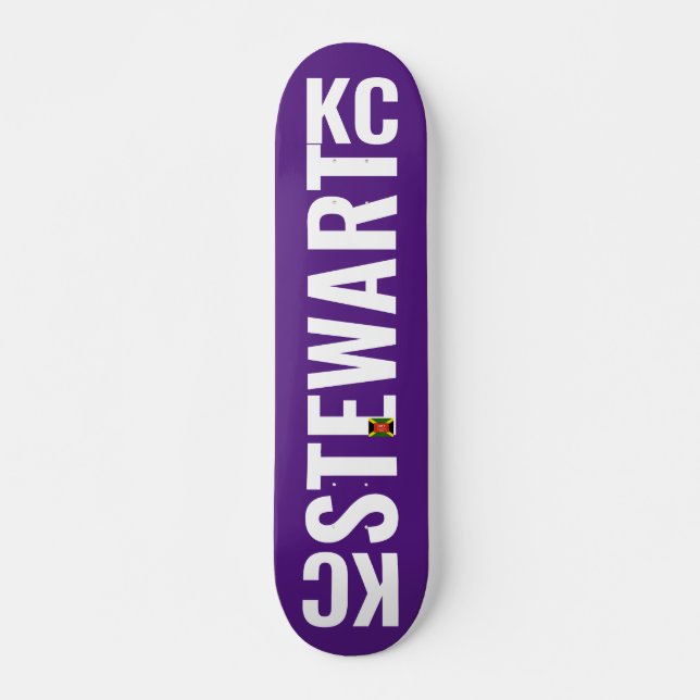 KC STEWART Skateboard, 7¾" däck Mini Skateboard Bräda 18,5 Cm (Framsida)