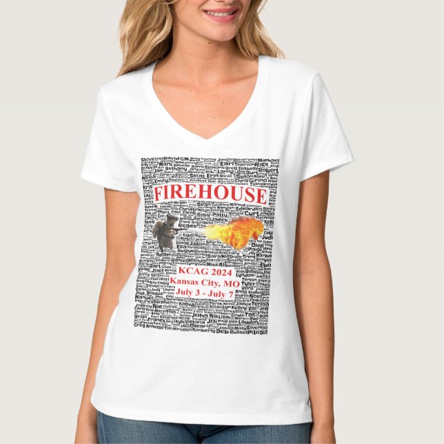 KCAG 2024: Women's Firecracker and Friends T Shirt (Framsida)