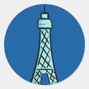 KDFans Eiffel Torn Logotyp Stickers Runt Klistermärke