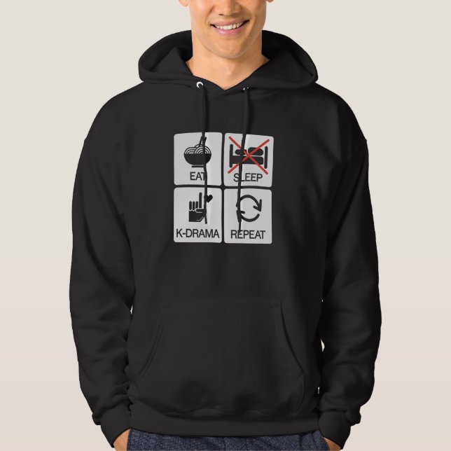 KDrama Älskare Eat Ssov KDrama Repeat Funny Korean Hoodie (Framsida)