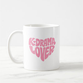 Kdrama Älskare Enkel Minimal Pink Hjärtat Typograf Kaffemugg