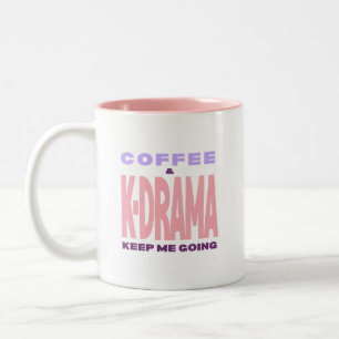 Kdrama Älskare Kaffe Mugg Present Rosa Typografi