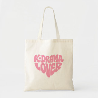 Kdrama-kärlek Rosa hjärta-typografi Söt enkel Tygkasse