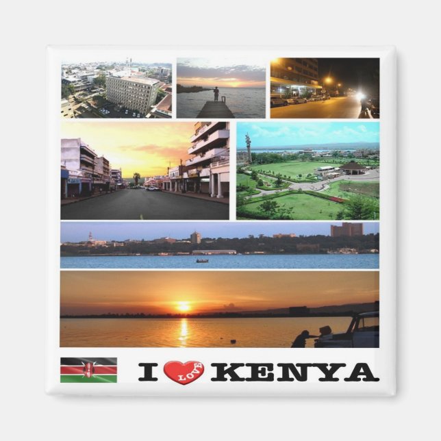 KE010 KENYA I Kärlek, Mosaic, Afrika, Fridge Magnet (Framsidan)
