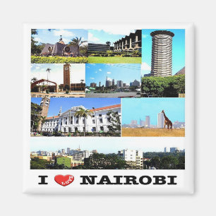 KE015 NAIROBI Kärlek, Mosaic, Kenya, Afrika, Fridg Magnet