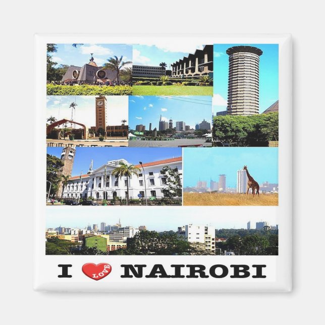 KE015 NAIROBI Kärlek, Mosaic, Kenya, Afrika, Fridg Magnet (Framsidan)