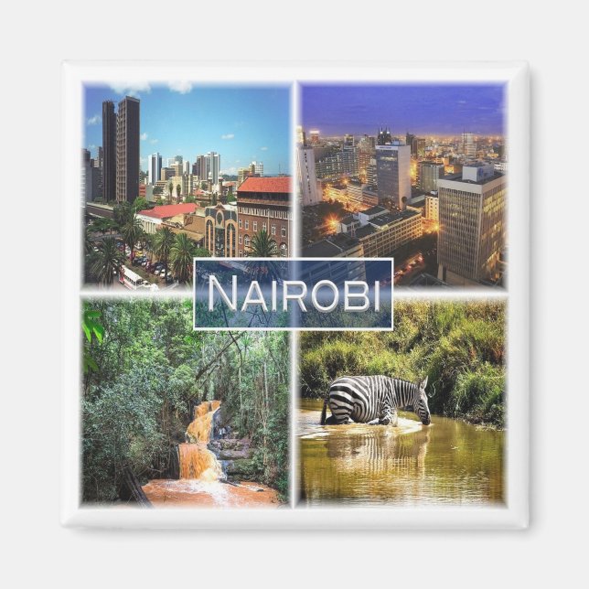 KE028 NAIROBI, Mosaic, Kenya, Afrika, Fridge Magnet (Framsidan)