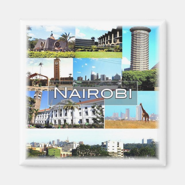 KE029 NAIROBI, Mosaic, Kenya, Afrika, Fridge Magnet (Framsidan)