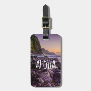 Ke’e Beach at Sunrise, Kauai, Hawaii Aloha Bagagebricka