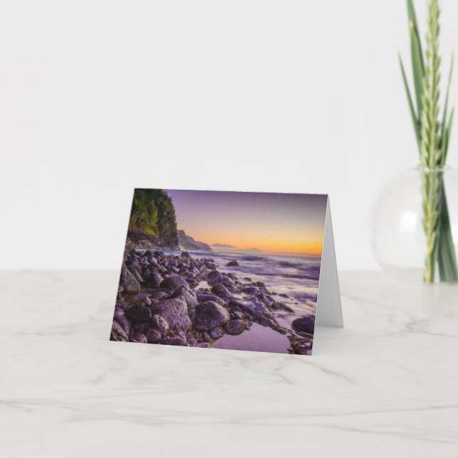 Ke’e Beach at Sunrise, Kauai, Hawaii Anteckningskort (Framsida)