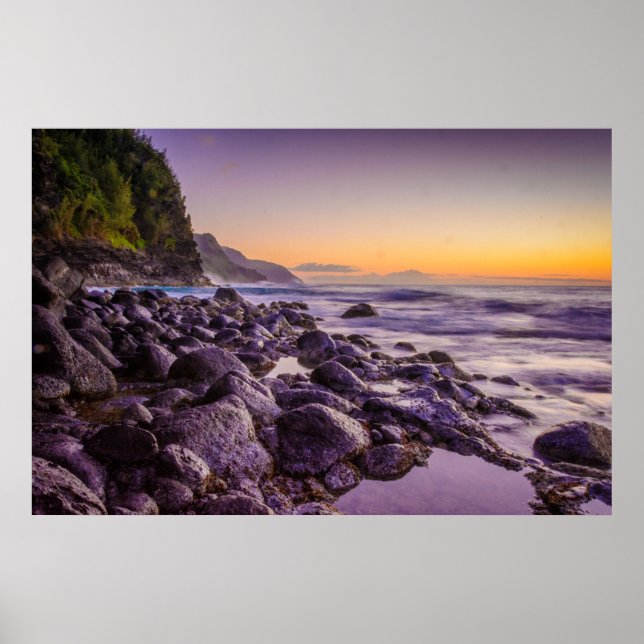 Ke’e Beach at Sunrise, Kauai, Hawaii Poster (Framsidan)