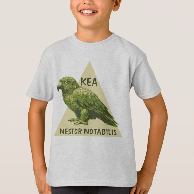 Kea nyzeeländsk fågel t shirt (Framsida)