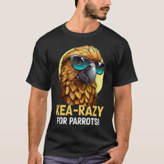 Kea Papegoja Med Solglasögon Roligt Djur Fågel T Shirt