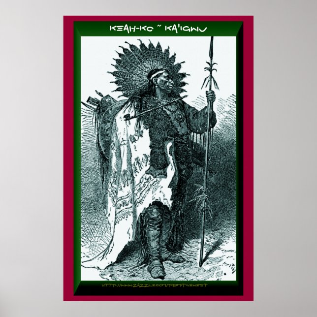 "Keah-ko ~ Ka'igwu" (Kiowa vinterns kalender) Poster (Framsidan)