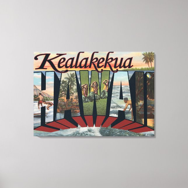 Kealakekua, Hawaii - Stora Brev Scenes Canvastryck (Framsida)