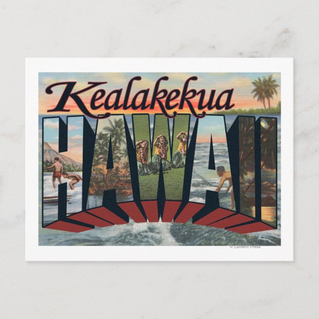 Kealakekua, Hawaii - Stora Brev Scenes Vykort (Framsida)