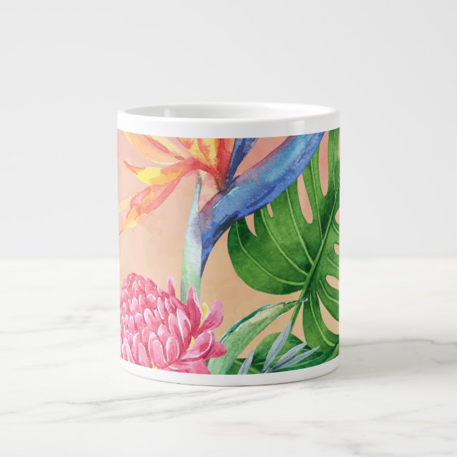 Kealoha-(Sunset Rosa) Hawaiian Flower Jumbo Mugg (Framsidan)